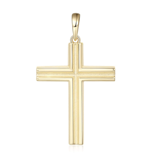 Raised Center Ridge Cross Pendant