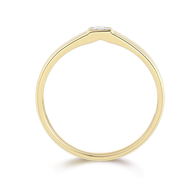 Bezel Set Princess Cut Solitaire Ring