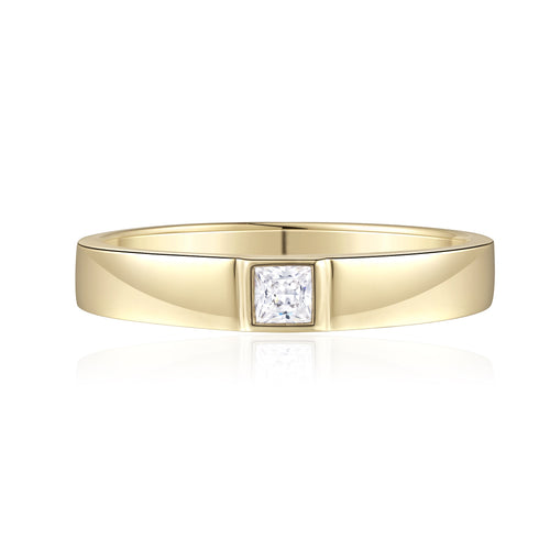 Bezel Set Princess Cut Solitaire Ring
