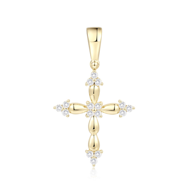 Diamond Cluster Cross Pendant