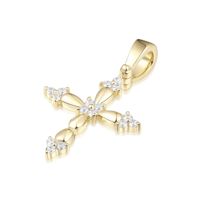 Diamond Cluster Cross Pendant
