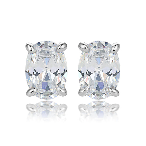 Lustrous Oval Diamond Studs