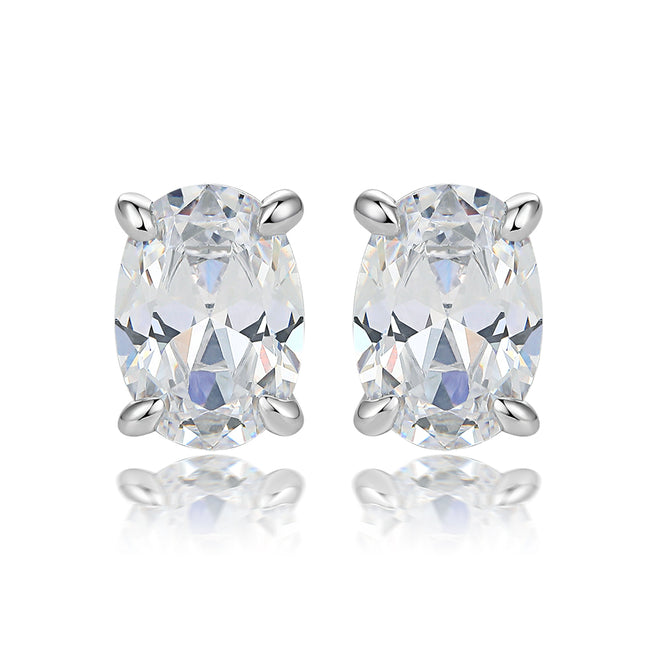 Lustrous Oval Diamond Studs