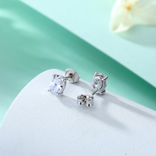 Lustrous Oval Diamond Studs