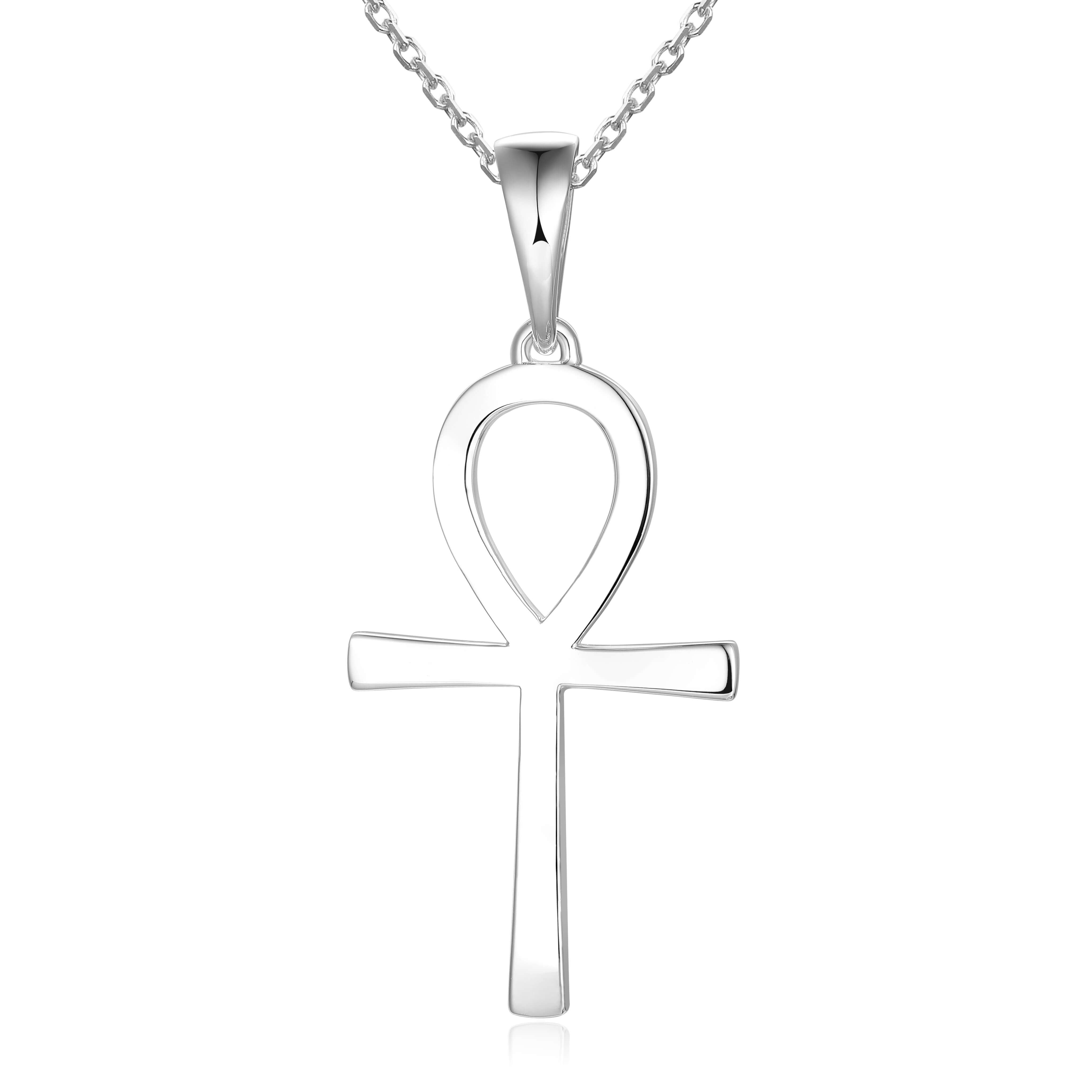 GOLd Ankh pendant 10K Cross Yellow cz Charm necklace solid gift her 1.60” |  eBay