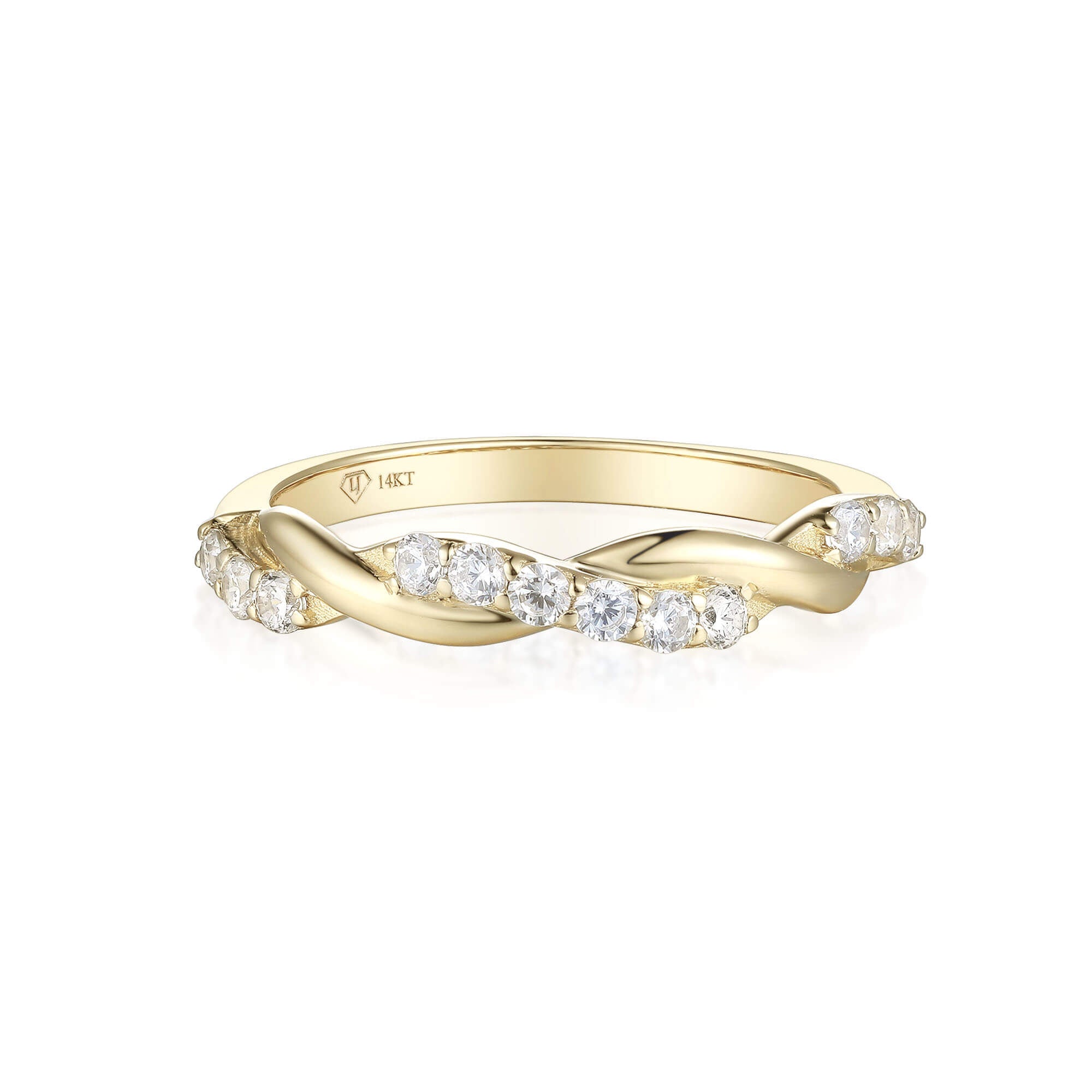18kt yellow gold Ensemble twist diamond ring