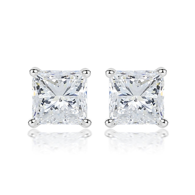 Refined Asscher Diamond Studs