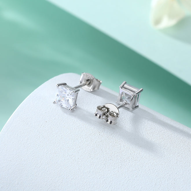 Refined Asscher Diamond Studs