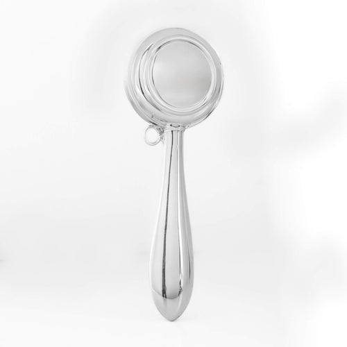 Plain 925 sterling silver baby rattle polished finish newborn gift