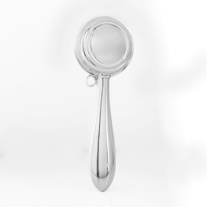 Plain 925 sterling silver baby rattle polished finish newborn gift