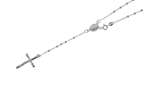 Sterling Silver Rosary Necklace