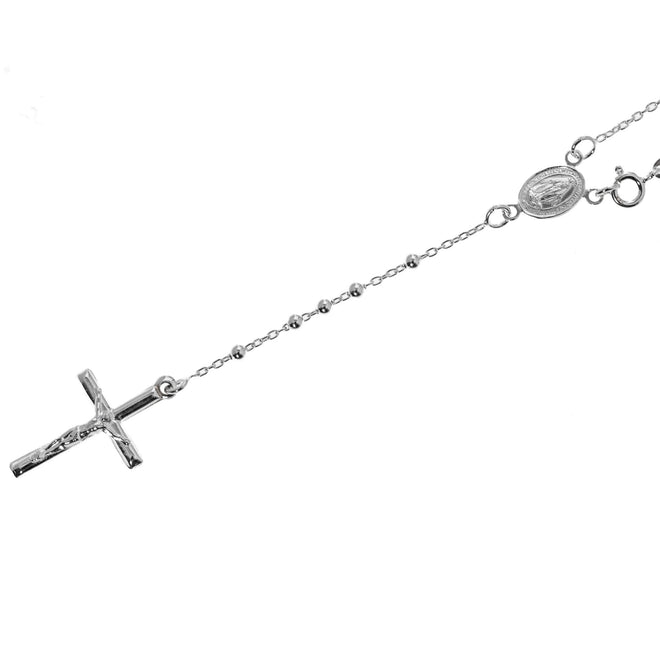 Sterling Silver Rosary Necklace