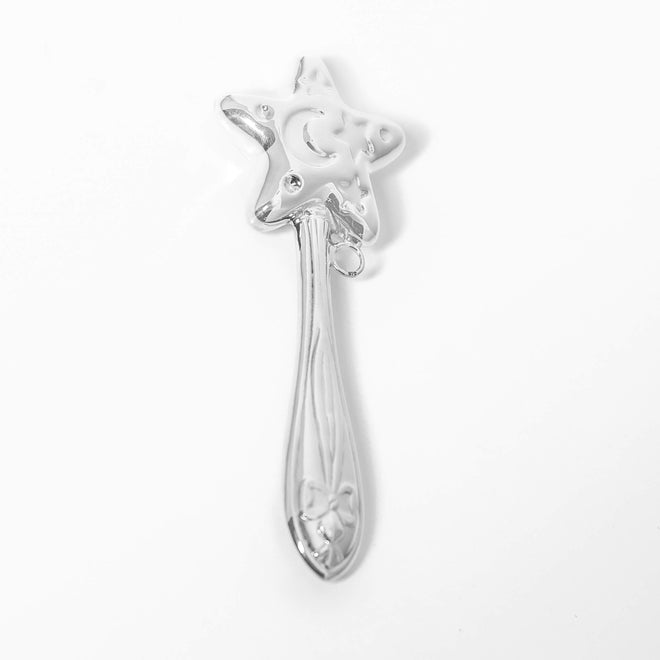 Star 925 sterling silver baby rattle polished finish newborn gift
