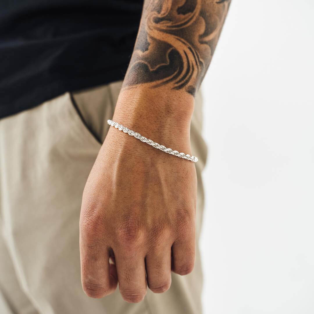 Solid Gold Diamond Cut Rope Bracelet – Liry's Jewelry