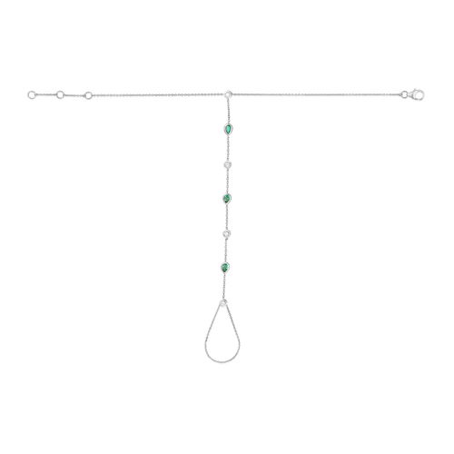 Emerald & Diamond Hand Chain