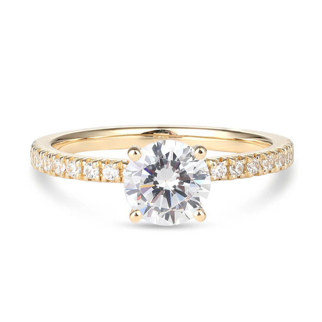 French Pavé Diamond Engagement Ring