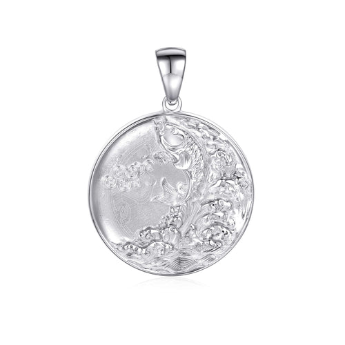 Colgante macizo de peces y olas.