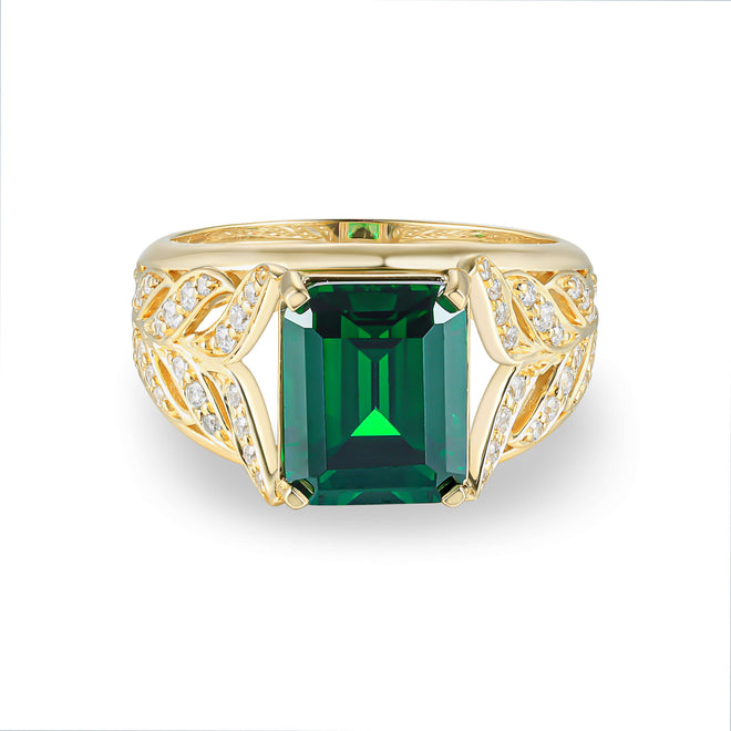 Emerald Leaf Ring