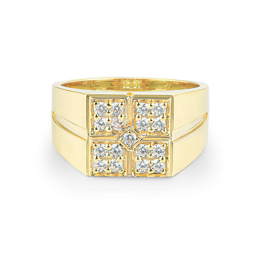 Regal Cross Diamond Signet