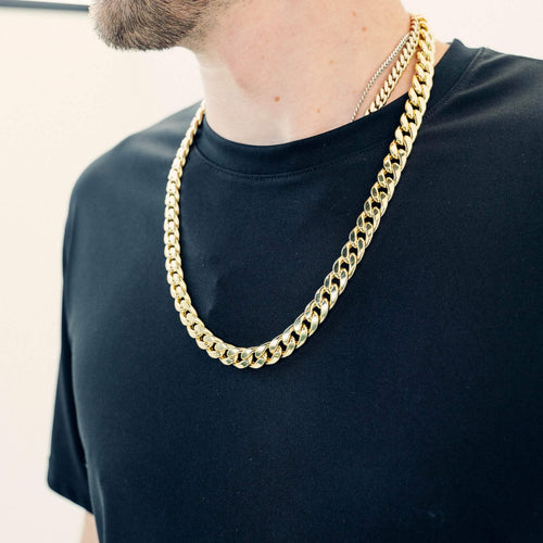 Hollow Miami Cuban Link Chains Genuine Gold – Liry's Jewelry