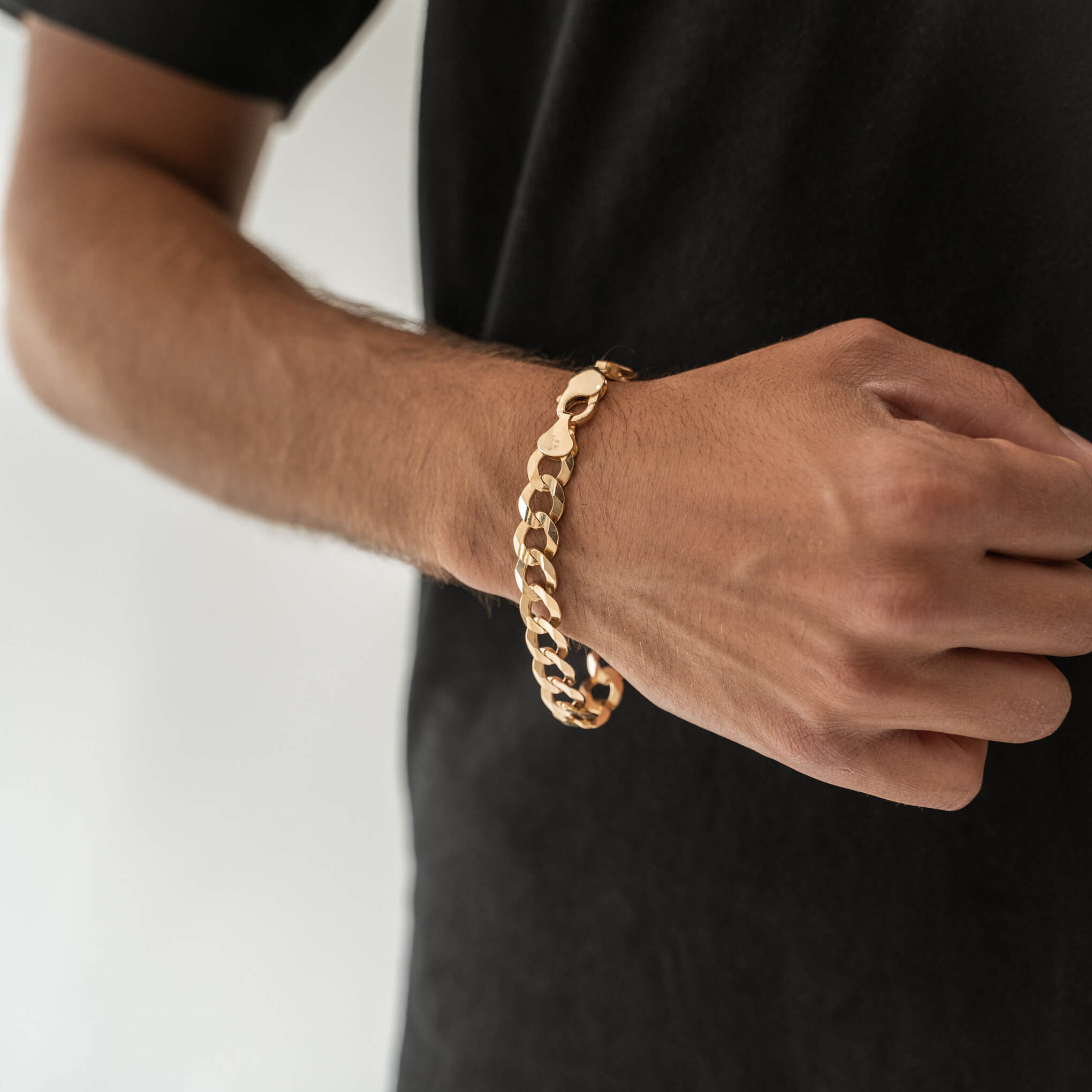 Mens curb clearance bracelet gold