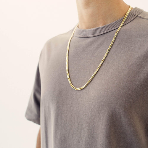 5mm Diamond Cut Franco Chain, 18K Gold Chain Men’s Solid Gold Necklace 24 Inches / Luxury Lobster Clasp