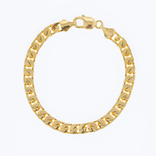 Pulseras de eslabones cubanos de corte cuadrado 