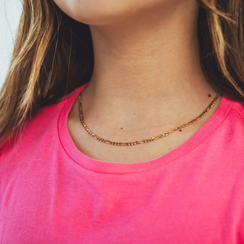 Kids Figaro Link Chains Genuine Gold Chains for Children