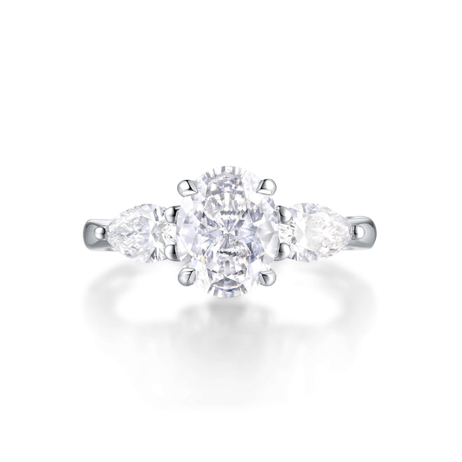 Trinity Pear Accent Engagement Ring