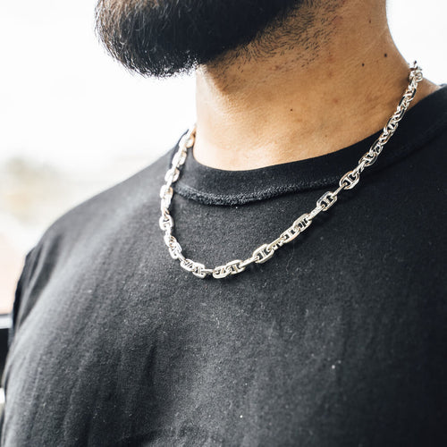 Heavy silver necklace chain  Solid sterling unisex chain