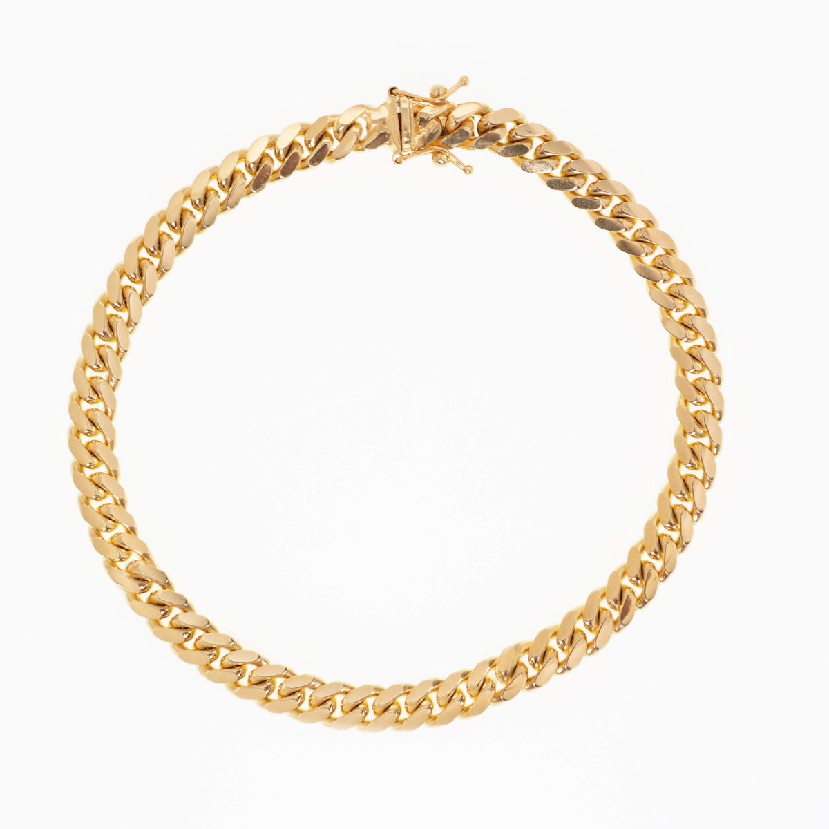 Cuban Link Bracelet 6mm Men's Miami - 14k Gold Plated Stainless Steel