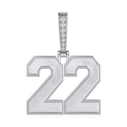 Customizable Number Pendant | Raised Beveled Edge
