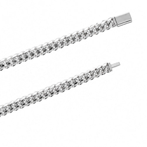 Handmade 999 Pure Silver Miami Cuban Link Chain