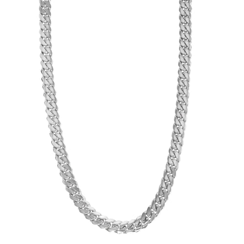 Handmade 999 Pure Silver Miami Cuban Link Chain