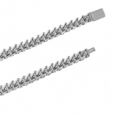 Handmade 999 Pure Silver Miami Cuban Link Chain