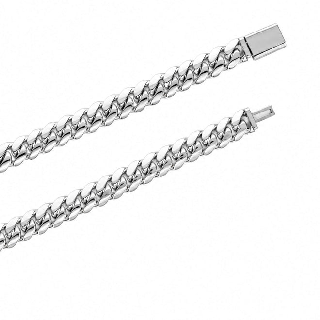 Handmade 999 Pure Silver Miami Cuban Link Chain