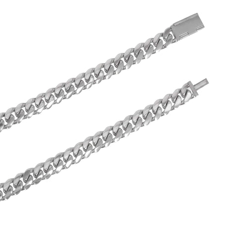 Handmade 999 Pure Silver Miami Cuban Link Chain
