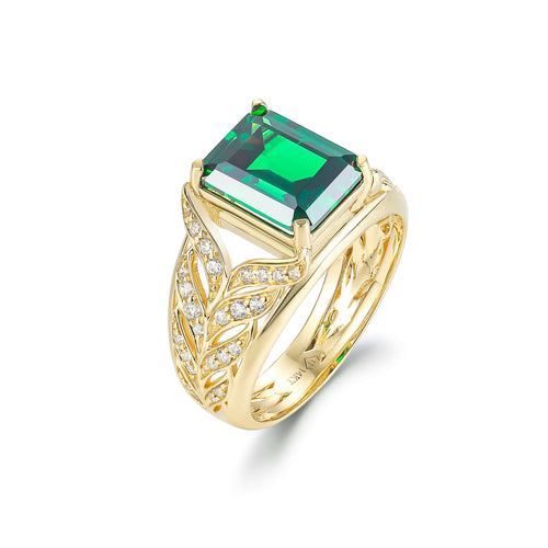 Emerald Leaf Ring