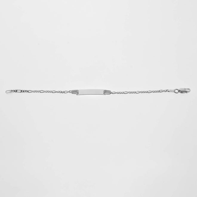 Silver Figaro Baby ID Bracelet