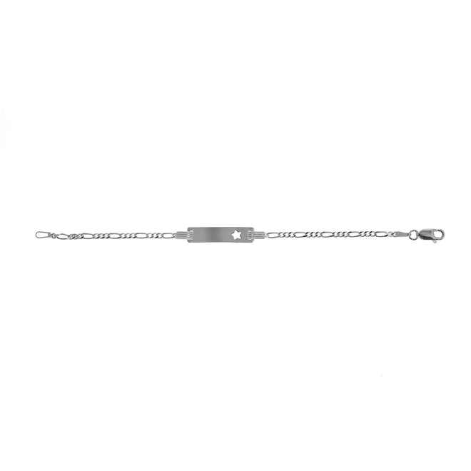 Silver Star Figaro Baby ID Bracelet