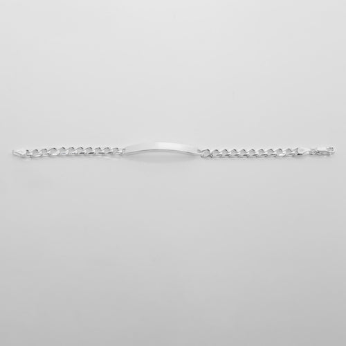Men's Silver Square Curb ID Bracelet