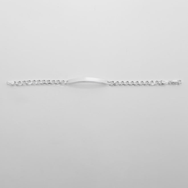 Men's Silver Square Curb ID Bracelet