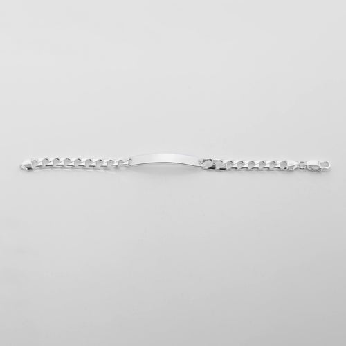 Men's Silver Square Curb ID Bracelet