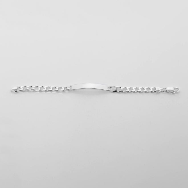 Men's Silver Square Curb ID Bracelet
