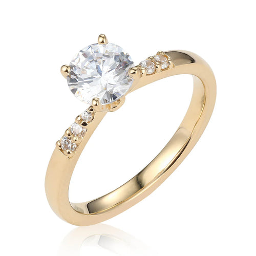 Petite Graduated Diamond Engagement Ring