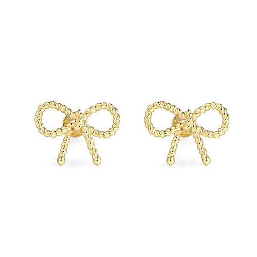 Twisted Bow Stud Earrings