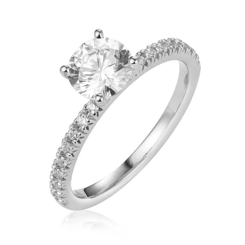 French Pavé Diamond Engagement Ring