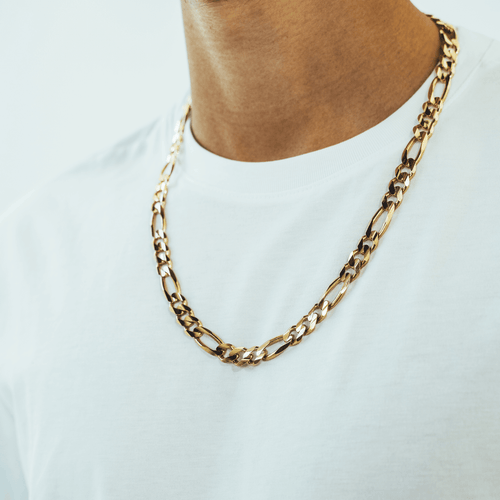 Solid Gold Figaro Link Chains-chain-lirysjewelry