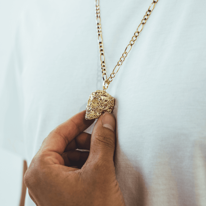 Floral skull-pendant charm-lirysjewelry