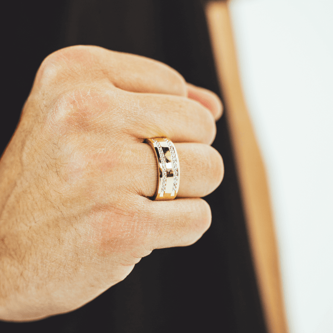 Mens Double row Wedding band-ring-lirysjewelry